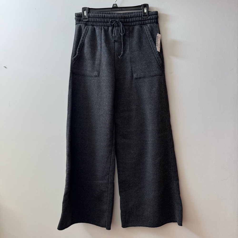 Black Wide-Leg Knit sweatPants